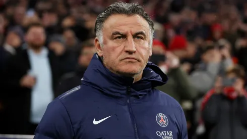 MUNICH, GERMANY – MARCH 08: Christophe Galtier, Manager of Paris Saint-Germain, looks on prior to the UEFA Champions League round of 16 leg two match between FC Bayern München and Paris Saint-Germain at Allianz Arena on March 08, 2023 in Munich, Germany. (Photo by Alex Grimm/Getty Images)
