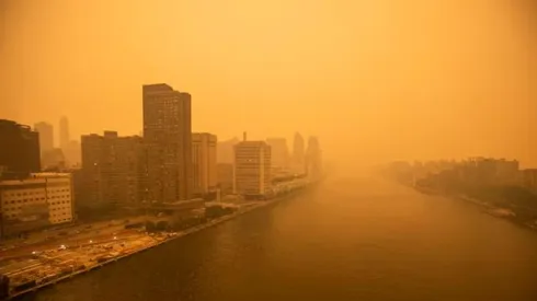 Nueva York quedó cubierta de humo.
