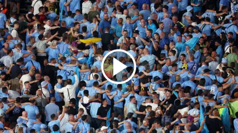 La afición del Manchester City no reaccionó como se esperaba ante el triunfo en la Champions League. Getty Images.
