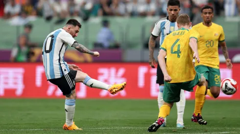 Lionel Messi marcó el gol más rápido de su carrera en el Argentina vs. Australia. Getty Images.
