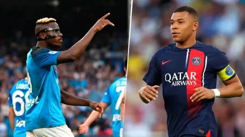 PSG piensa en Victor Osimhen en caso de que Kylian Mbappé finalmente sea transferido en este mercado de pases. Getty Images.