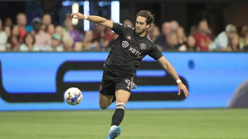 ATLANTA, GA – JUNE 19: Leonardo Campana 9 of Inter Miami attempts a shot on goal during the Sunday afternoon MLS, Fussball Herren, USA match between Atlanta United FC and Inter Miami CF on June 19, 2022 at the Mercedes-Benz Stadium in Atlanta, Georgia. Photo by David J. Griffin/Icon Sportswire SOCCER: JUN 19 MLS – Inter Miami at Atlanta United Icon9532206190127
