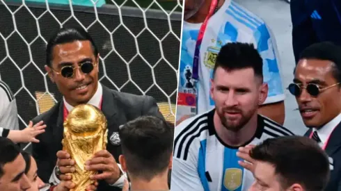 Salt Bae se refirió al momento que incomodó a Lionel Messi en el Estadio Lusail post Final de la Copa del Mundo de Qatar 2022. Getty Images.
