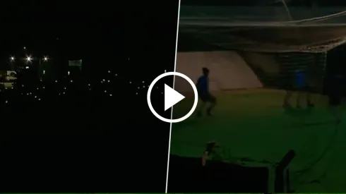 VIDEO | Se cortó la luz y relataron el fútbol 5 de la cancha de al lado