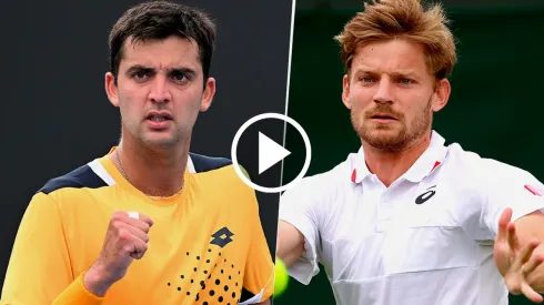 Tomás Barrios se enfrenta con David Goffin en Wimbledon 2023.