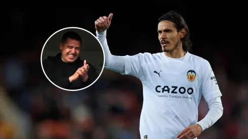 Edinson Cavani habló con Juan Román Riquelme.