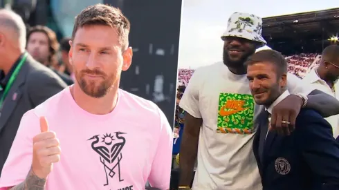 LeBron James llegó temprano al Lockhart Stadium para el debut de la 'Pulga'.