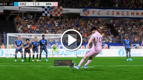 Gol de tiro libre de Lionel Messi con el Inter Miami en el FIFA 23
