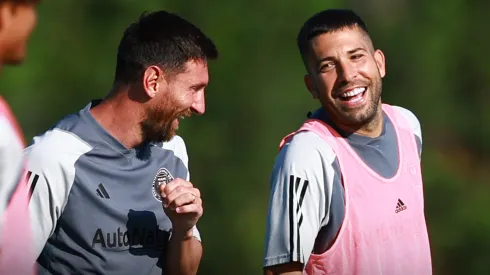 La reacción de Jordi Alba tras reencontrarse con Messi en Inter Miami (Photo by Megan Briggs/Getty Images)