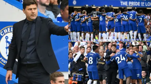 Mauricio Pochettino y jugadores Chelsea.
