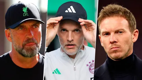 Jurgen Klopp, Thomas Tuchel y Julian Nagelsmann son los tres candidatos para suplantar a Hansi Flick en la Selección Alemana. Getty Images.
