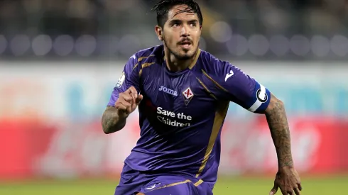 FLORENCE, ITALY - JANUARY 21: Juan Manuel Vargas of ACF Fiorentina in action during the TIM Cup match between the TIM Cup match between ACF Fiorentina and Atalanta BC at Artemio Franchi on January 21, 2015 in Florence, Italy. (Photo by Gabriele Maltinti/Getty Images)