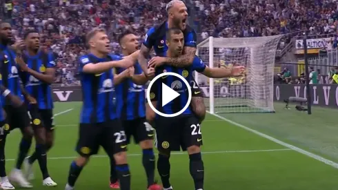 Gol de Henrikh Mkhitaryan para el Inter contra Milan
