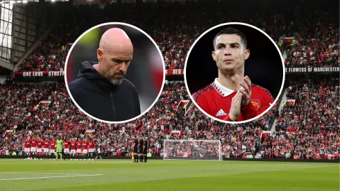 El Old Trafford cantó a favor de Cristiano Ronaldo para declararle la guerra a Erik ten Hag en la derrota 3 a 1 vs. Brighton. Getty Images.
