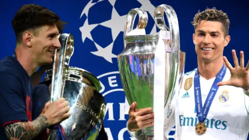 Cristiano Ronaldo, Lionel Messi y UEFA Champions League. 

