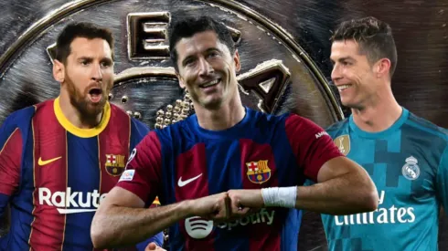 Lionel Messi, Robert Lewandowski y Cristiano Ronaldo. 
