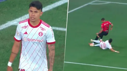 El central colombiano protagonizó la jugada que terminó con Vitor Roque lesionado de gravedad.