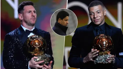 ¿Se olvidó de Lionel Messi? Nasser Al Khelaifi dijo que el Balón de Oro se lo merece Kylian Mbappé. Getty Images.