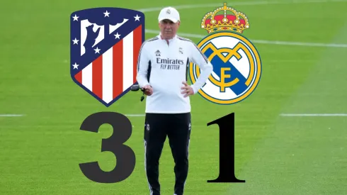 Carlo Ancelotti, tras el 3 a 1 que sufrió con el Atlético de Madrid, habría pedido un delantero y un lateral para el Real Madrid. Getty Images.

