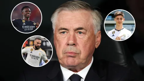 Carlo Ancelotti recupera a Vinícius Júnior, Dani Carvajal y a Arda Guler. Getty Images.
