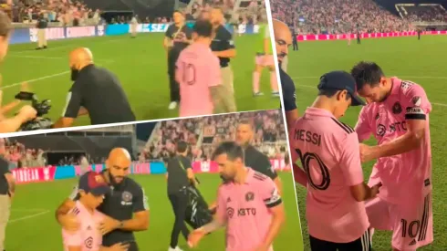 Messi recibió a pequeño hincha pese al rechazo de Yassine Chueko
