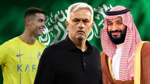 Cristiano Ronaldo, José Mourinho y Mohamed Bin Salman. 
