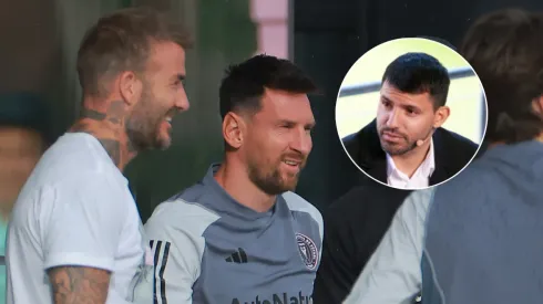 David Beckham, Lionel Messi y Kun Agüero.
