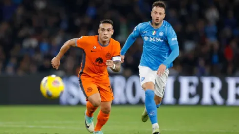 Lautaro Martínez durante la victoria de Inter de Milan. 
