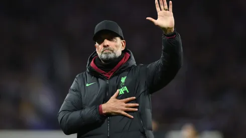 TOULOUSE, FRANCE - NOVEMBER 09: Juergen Klopp, Manager of Liverpool, acknowledges the fans following the team's defeat in the UEFA Europa League 2023/24 match between Toulouse FC and Liverpool FC at Stadium de Toulouse on November 09, 2023 in Toulouse, France. (Photo by Justin Setterfield/Getty Images)