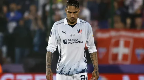 MALDONADO, URUGUAY – OCTOBER 28: Paolo Guerrero of Liga de Quito reacts after missing the team's first penalty in the penalty shoot out after the Copa CONMEBOL Sudamericana 2023 final match between LDU Quito and Fortaleza at Estadio Domingo Burgueño Miguel on October 28, 2023 in Maldonado, Uruguay. (Photo by Ernesto Ryan/Getty Images)
