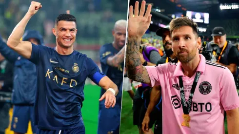 Cristiano Ronaldo y Lionel Messi siguieron compitiendo en 2023 a pesar de los miles de kilómetros que los separan. Getty Images.
