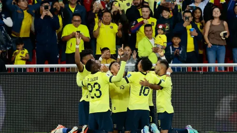 QUITO, ECUADOR – NOVEMBER 21: Angel Mena of Ecuador celebrates with teammates after scoring the team's first goal during a FIFA World Cup 2026 Qualifier match between Ecuador and Chile at Estadio Rodrigo Paz Delgado on November 21, 2023 in Quito, Ecuador. (Photo by Franklin Jacome/Getty Images)
