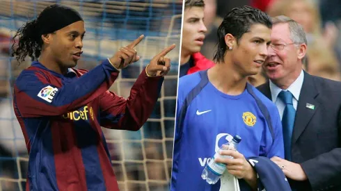 Rio Ferdinand contó que Alex Ferguson, en el Manchester United, prefería a Ronaldinho antes que a Cristiano Ronaldo. Getty Images.
