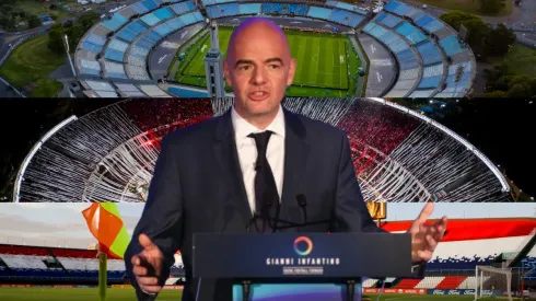 Gianni Infantino y los posibles estadios para inaugurar el Mundial 2030. 
