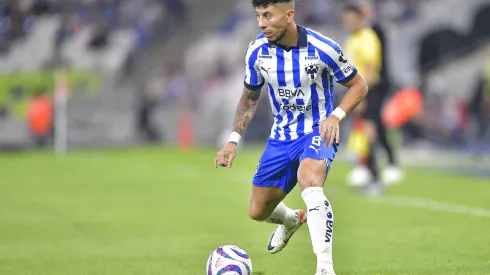 MONTERREY, MEXICO – NOVEMBER 08: Joao Rojas of Monterrey drives the ball during the 10th round match between Monterrey and Santos Laguna as part of the Torneo Apertura 2023 Liga MX at BBVA Stadium on November 08, 2023 in Monterrey, Mexico. (Photo by Azael Rodriguez/Getty Images)
