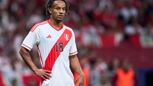 MADRID, SPAIN – MARCH 28: Andre Carrillo of Peru looks on during the international friendly game between Morocco and Peru at Civitas Metropolitan Stadium on March 28, 2023 in Madrid, Spain. (Photo by Alex Caparros/Getty Images)
