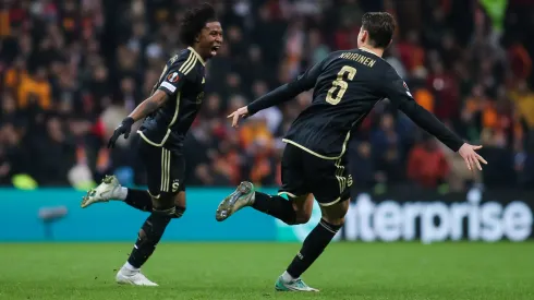 ISTANBUL, TURKEY – FEBRUARY 15: Angelo Preciado of Sparta Prague celebrates scoring his team's first goal during the UEFA Europa League 2023/24 Knockout Round Play-offs First Leg match between Galatasaray A.S. and AC Sparta Praha at Ali Sami Yen Arena on February 15, 2024 in Istanbul, Turkey. (Photo by Ahmad Mora – UEFA/UEFA via Getty Images)
