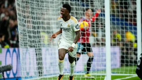 Vinicius festeja uno de los goles de Real Madrid ante Celta.