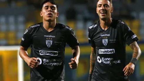 Futbol, Everton vs Independiente del Valle. Campeonato Amistoso Copa Via 2024. El jugador de Independiente del Valle Kendry Paez, centro, celebra su gol contra Everton durante el partido de la Copa Vina realizado en el estadio Sausalito de Vina del Mar, Chile. 31/01/2024 Sebastian Cisternas/Photosport Football, Everton vs Independiente del Valle. 2024 Copa Vina Friendly Championship. Independiente del ValleÕs player Kendry Paez, center, celebrates after scoring against Everton during the Copa Vina friendly match at the Sausalito stadium in Vina del Mar, Chile. 31/01/2024 Sebastian Cisternas/Photosport Everton vs Independiente del Valle, Copa Vina 2024
