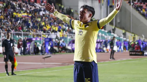 LA PAZ, BOLIVIA – OCTOBER 12: Kendry Paez of Ecuador celebrates after scoring the team's first goal during the FIFA World Cup 2026 Qualifier match between Bolivia and Ecuador at Hernando Siles Stadium on October 12, 2023 in La Paz, Bolivia. (Photo by Gaston Brito Miserocchi/Getty Images)
