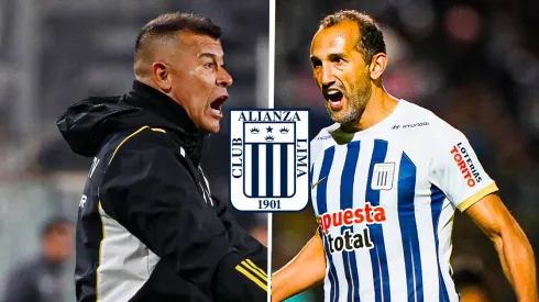Jorge Almirón y Hernán Barcos previo al Alianza Lima vs. Colo Colo por la Copa Libertadores 2024.