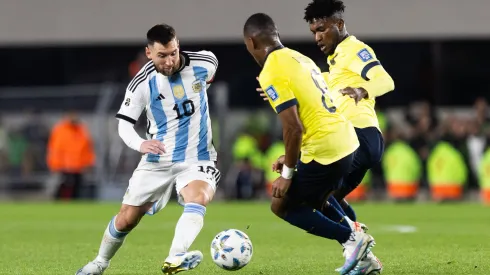 Argentina v Ecuador – FIFA World Cup, WM, Weltmeisterschaft, Fussball 2026 Qualifier Argentina s Lionel Messi in action with during the FIFA World Cup 2026 Qualifier match between Argentina and Ecuador at Estadio Mas Monumental Antonio Vespucio Liberti on September 07, 2023 in Buenos Aires, Argentina. Buenos Aires Argentina PUBLICATIONxNOTxINxFRA Copyright: xMatiasxBagliettox originalFilename:baglietto-notitle230907_npVCF.jpg
