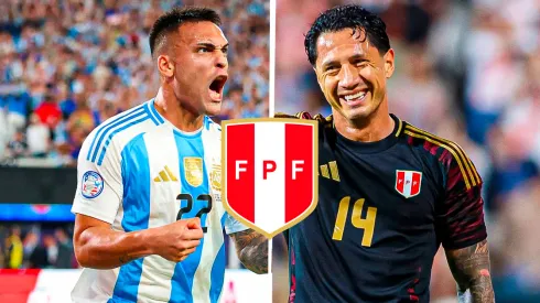 Lautaro Martínez vs. Gianluca Lapadula en la previa del Argentina vs. Perú.

