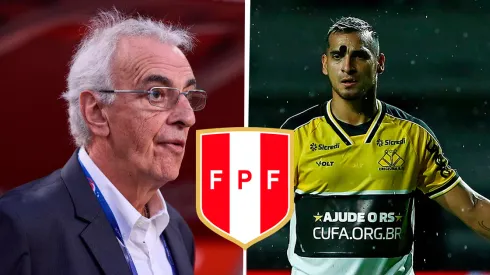 Jorge Fossati, técnico de Perú, y Miguel Trauco, jugador del Criciúma de Brasil.
