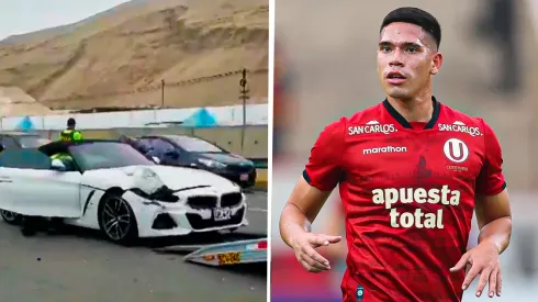 Yuriel Celi, jugador de Universitario, chocó su vehículo.