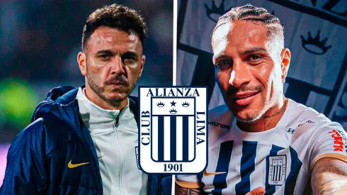 Mariano Soso y Paolo Guerrero, técnico y jugador de Alianza Lima, respectivamente.
