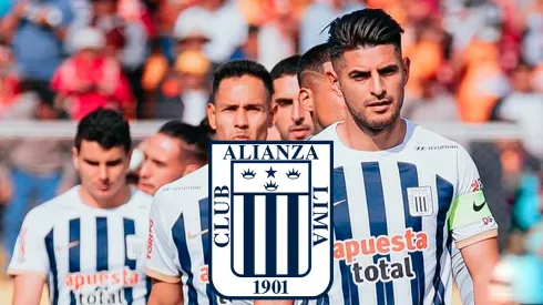 El plantel oficial de Alianza Lima antes de un partido de la Liga 1 de Perú.
