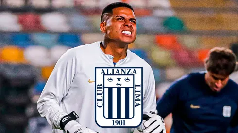 Foto oficial de Ángelo Campos calentando antes de un duelo de Alianza Lima.
