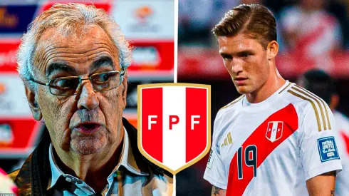 Jorge Fossati y Oliver Sonne, entrenador y jugador de Perú.
