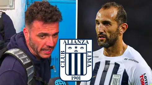 Mariano Soso y Hernán Barcos, técnico y delantero de Alianza Lima.
